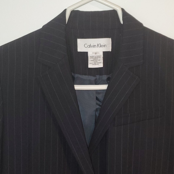 Calvin Klein Pin Stripe Blazer Jacket - size 2 - Picture 12 of 14